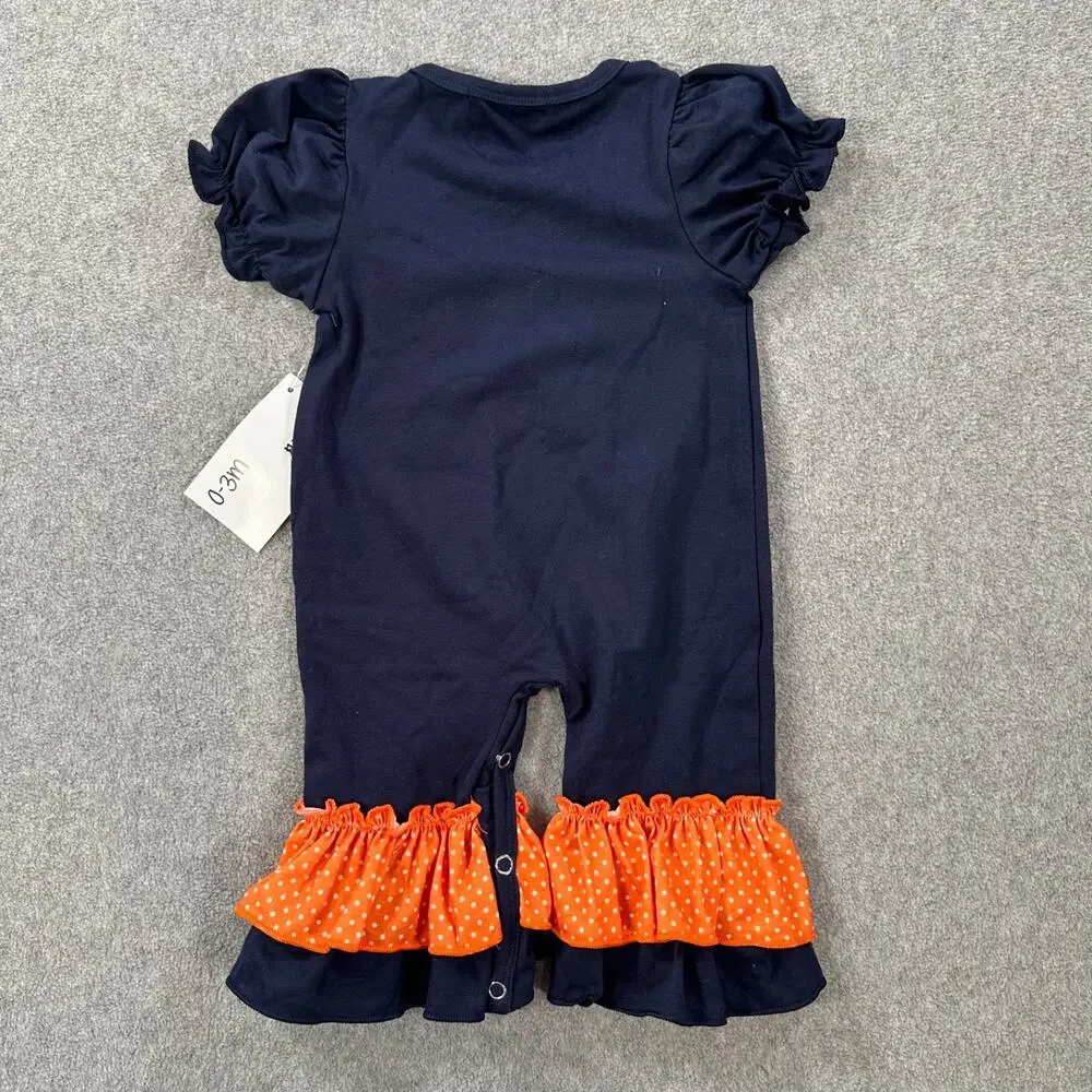 Mulberry Hill Baby Girl One Piece Romper 0-3 Months Pumpkin Turkey Acorn Ruffle